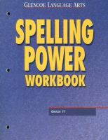 Glencoe Language Arts, Grade 11, Spelling Power Workbook cover