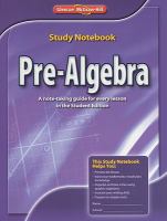 Pre-Algebra, Study Notebook cover