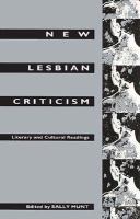 New Lesbian Criticism Literary and Cultural Readings cover