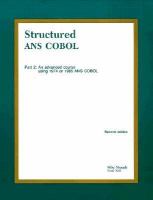 Structured Ans Cobol, Part 2 Advanced Course Using 1974 or 1985 Ans Cobol cover