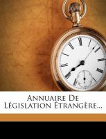 Annuaire de Legislation Etrangere... cover