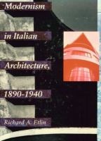 Modernism in Italian Architecture, 1890-1940 cover