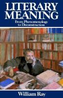 Literary Meaning: From Phenomenology to Destruction cover