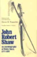 John Robert Shaw An Autobiography of Thirty Years, 1777-1807 cover