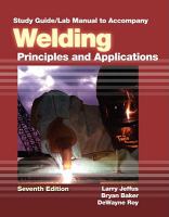 Study Guide with Lab Manual for Jeffus Welding: Principles and Applications, 7th cover
