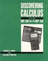 Discovering Calculus with the HP-28 and the HP-48 cover