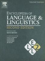 Encyclopedia of Language and Linguistics, Volume 13 cover