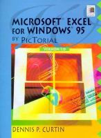 Microsoft Excel for Windows 95 by Pictorial Version 7.0 cover
