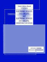 Electronic Devices and Circuits, Student Solutions Manual to Accompany Electronic Devices and Circuits and Electronic Devices and Circuits conventio cover