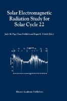 Solar Electromagnetic Radiation Study for Solar Cycle 22 Proceedings of the Solers22 Workshop Held at the National Solar Observatory, Sacramento Peak, cover