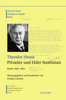 Theodor Heuss, Privatier und Elder Statesman cover