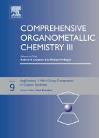 Comprehensive Organometallic Chemistry III Applications - Main Group Organometallics in Organic Synthesis (volume9) cover