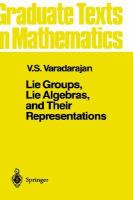 Lie Groups, Lie Algebras and Their Representations cover