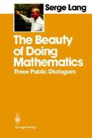 The Beauty of Doing Mathematics Three Public Dialogues cover