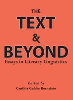 The Text & Beyond Essays in Literary Linguistics cover