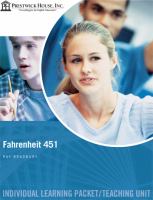 Fahrenheit 451: Reproducible Teaching Unit cover
