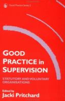 Good Practice in Supervision: Statutory and Voluntary Organizations cover