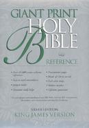 Giant Print Holy Bible, Center Column Reference Navy Leather-look, Silver Editon cover