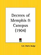Decrees of Memphis & Canopus 1904 cover