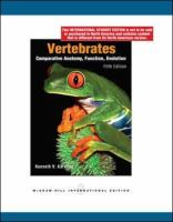 Vertebrates Comparative Anatomy, Function, Evolution cover