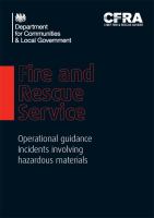 Fire and Rescue Service : Operational Guidance Incidents Involving Hazardous Materials cover