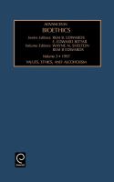 Advances in Bioethics Values, Ethics & Alcoholism (volume3) cover