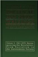 Political and Social Writings 1961-1979  Recommencing the Revolution  From Socialism to the Autonomous Society (volume3) cover