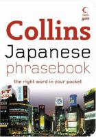 Collins Japanese Phrasebook The Right Word in Your Pocket cover