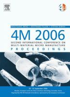4M 2006 - Second International Conference on Multi-Material Micro Manufacture cover