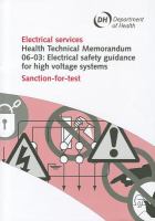 Electrical Services, Health Technical Memorandum, 06-03: Electrical Safety Guidance High Voltage Systems : Sanction-for-Test cover