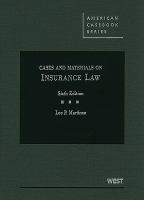 Martinez and Whelan's Cases and Materials on Insurance Law cover