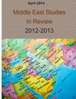 April 2014: Middle East Studies in Review 2012-2013 cover