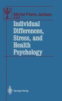 Individual Differences, Stress, and Health Psychology cover