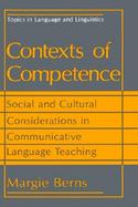 Contexts of Competence Social and Cultural Considerations in Communicative Language Teaching cover