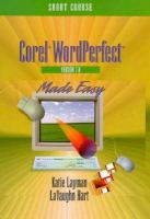 WordPerfect 7.0 for Windows 95 Made Easy: Short Course cover