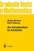 An Introduction to Analysis cover