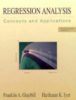 Regression Analysis: Concepts and Applications cover