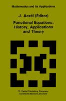 Functional Equations History, Applications and Theory cover