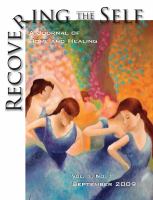 Recovering the Self A Journal of Hope and Healing (Vol. I, No.1) cover