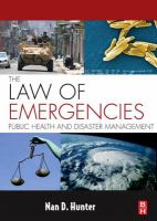 The Law of Emergencies Public Health and Disaster Management cover