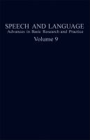 Speech & Language: Advances in Basic Research & Practice cover