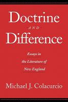 Doctrine and Difference Essays in the Literature of New England cover