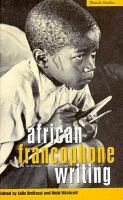 African Francophone Writing A Critical Introduction cover