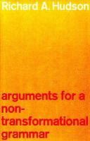 Arguments for a Non-Transformational Grammar cover