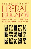 The Politics of Liberal Education cover