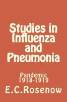Studies in Influenza and Pneumonia : Pandemic 1918-1919 cover