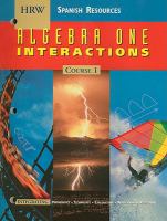Algebra One Interactions: Course 1: Spanish Resources (Spanish Edition) cover