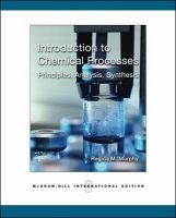 Introduction to Chemical Processes: Principles, Analysis, Synthesis cover