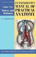 Cunningham's Manual of Practical Anatomy Thorax and Abdomen (volume2) cover