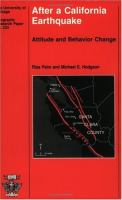 After a California Earthquake Attitude and Behavior Change cover